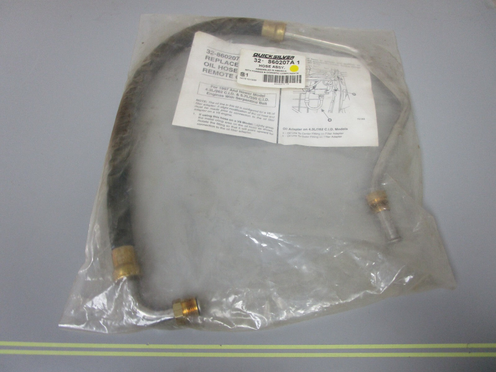 *NEW OEM* 0720 Mercury Quicksilver Hose Assembly 32-860207A1