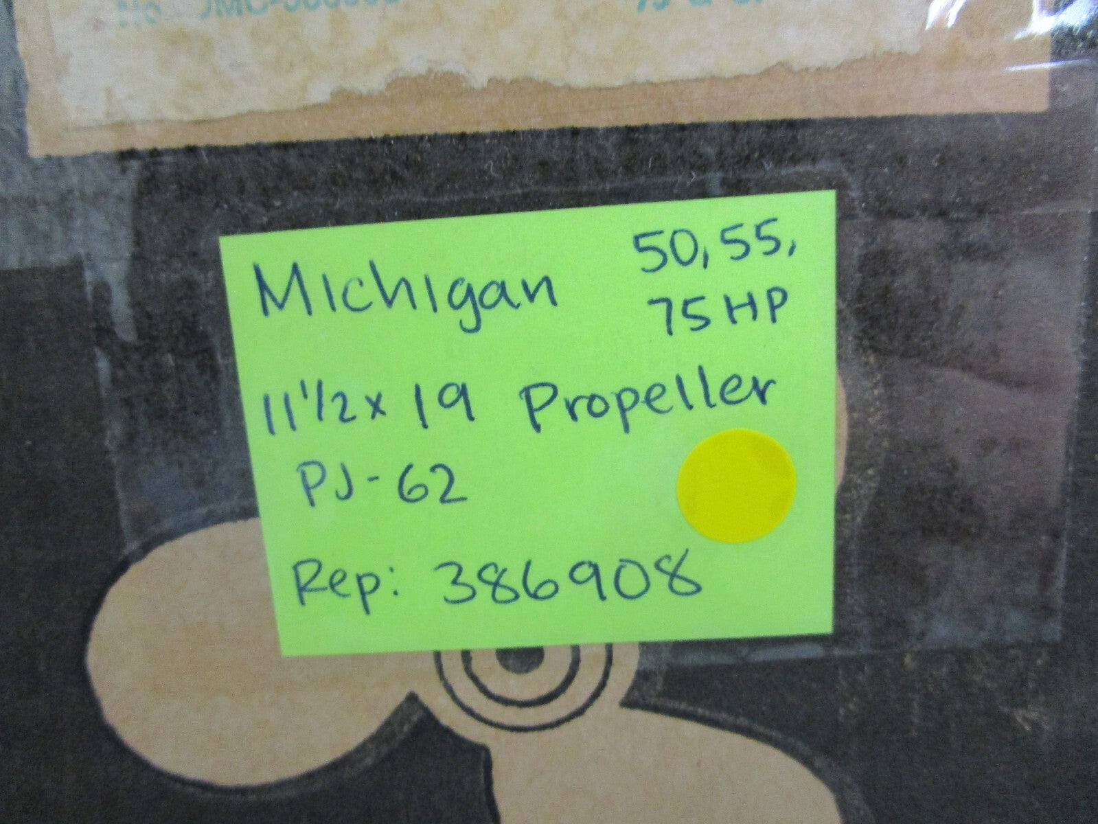 *NEW* 0820 Michigan 50, 55, 75HP 11½ × 19 Propeller PJ-62 Replaces: 386908