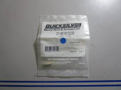 *NEW OEM* 0810 Mercury Quicksilver Check Valve 21-851812008
