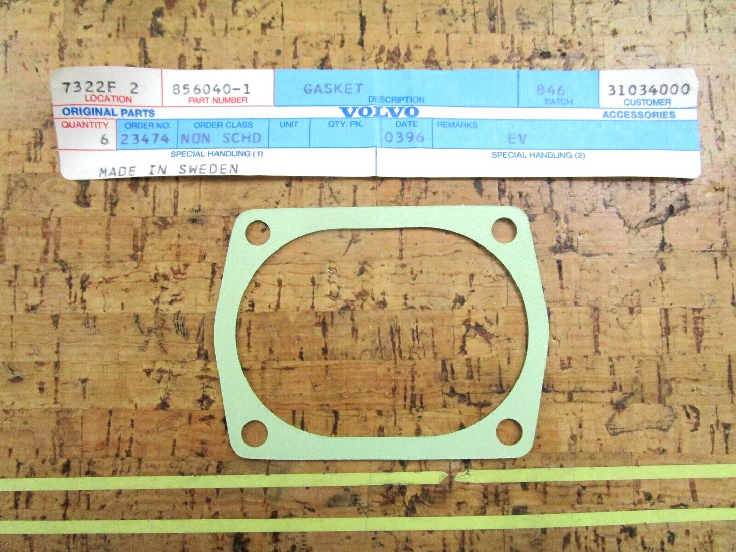 *NEW OEM* 0750 Volvo Penta GASKET 856040
