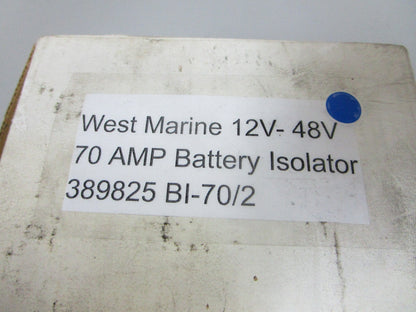 NEW 389825 BI-70/2 West Marine 12V- 48V 70 AMP Battery Isolator 0720