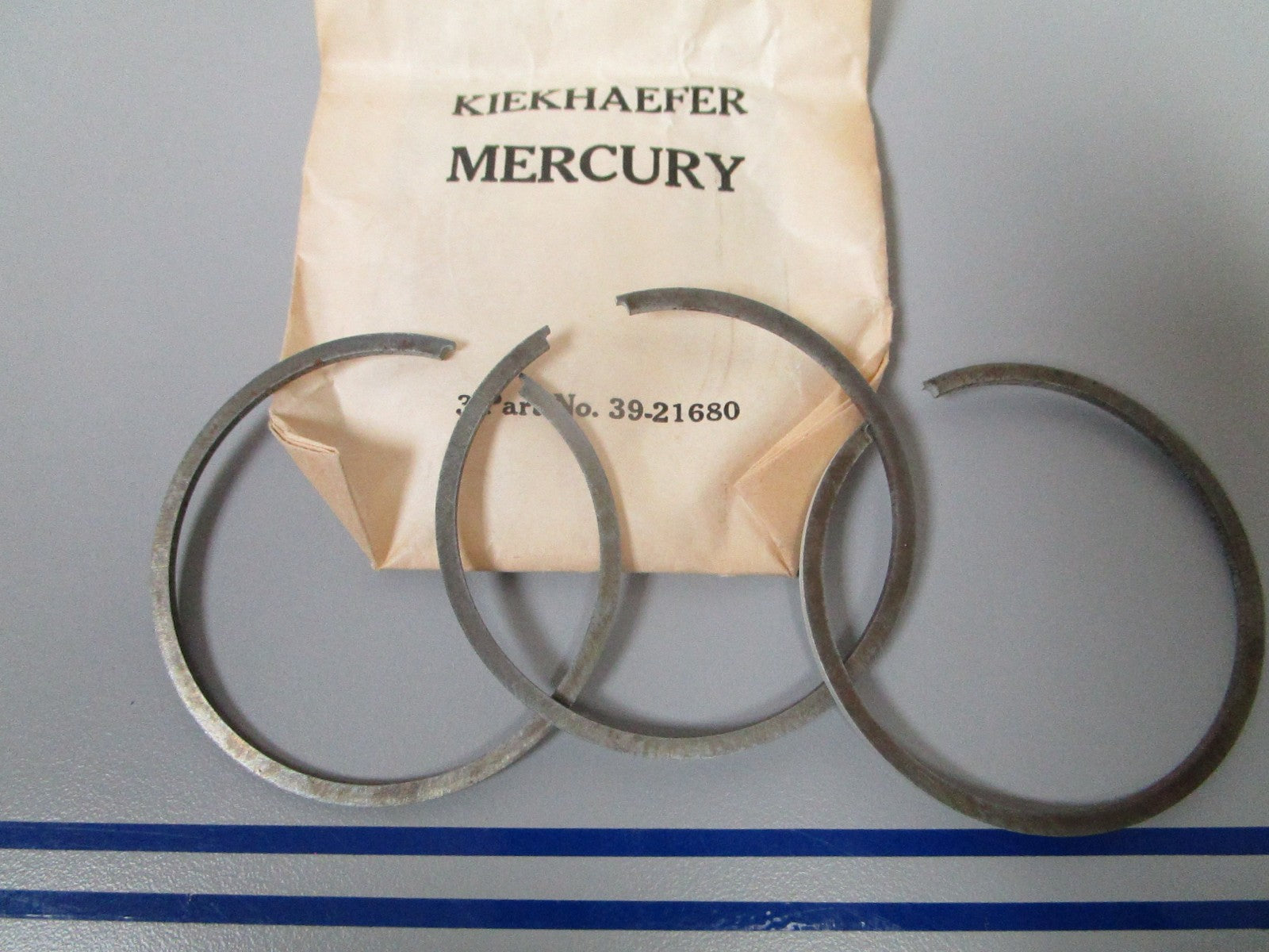 NEW OEM 39-21680 Mercury Quicksilver 3 Piston Ring Set 0810