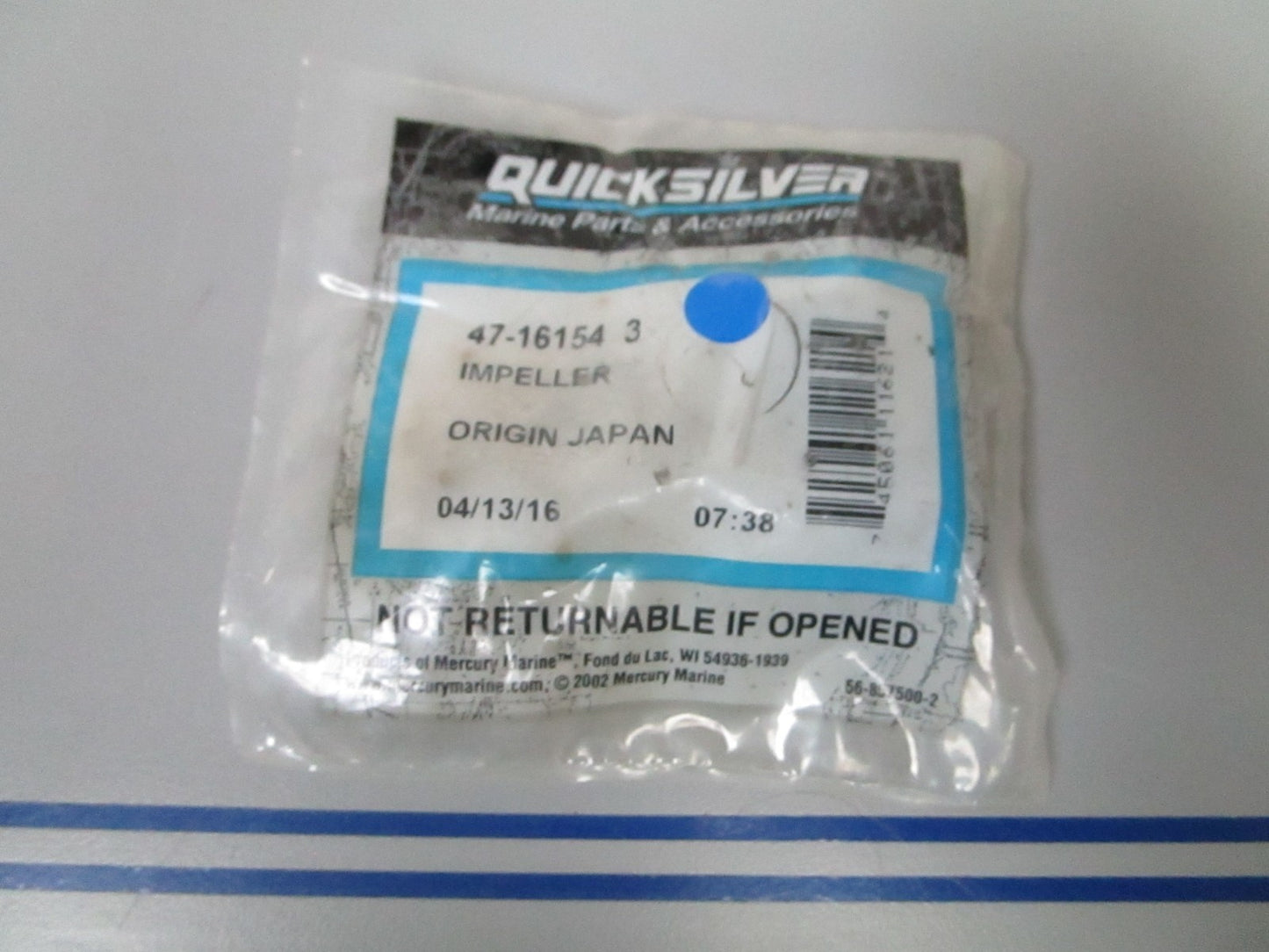 *NEW OEM* 0720 Mercury Quicksilver Impeller 47-16154 3