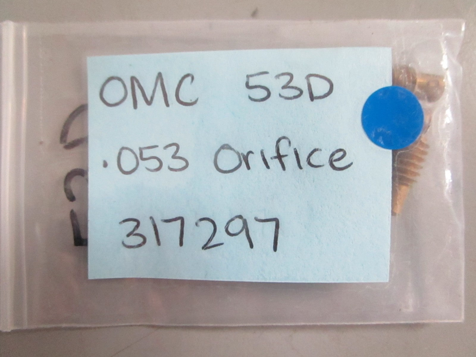 NEW OEM 317297 0321297 OMC Johnson Evinrude .053 53D Orifice 0820