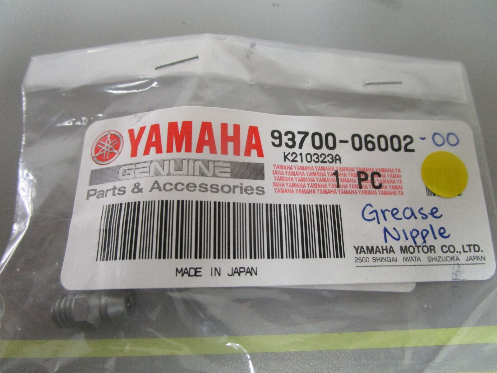 *NEW OEM* 0810 Yamaha Grease Nipple 93700-06002-00