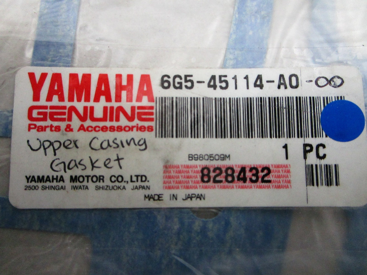 *NEW OEM* 0810 Yamaha Upper Casing Gasket 6G5-45114-A0-00