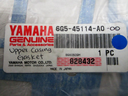 *NEW OEM* 0810 Yamaha Upper Casing Gasket 6G5-45114-A0-00