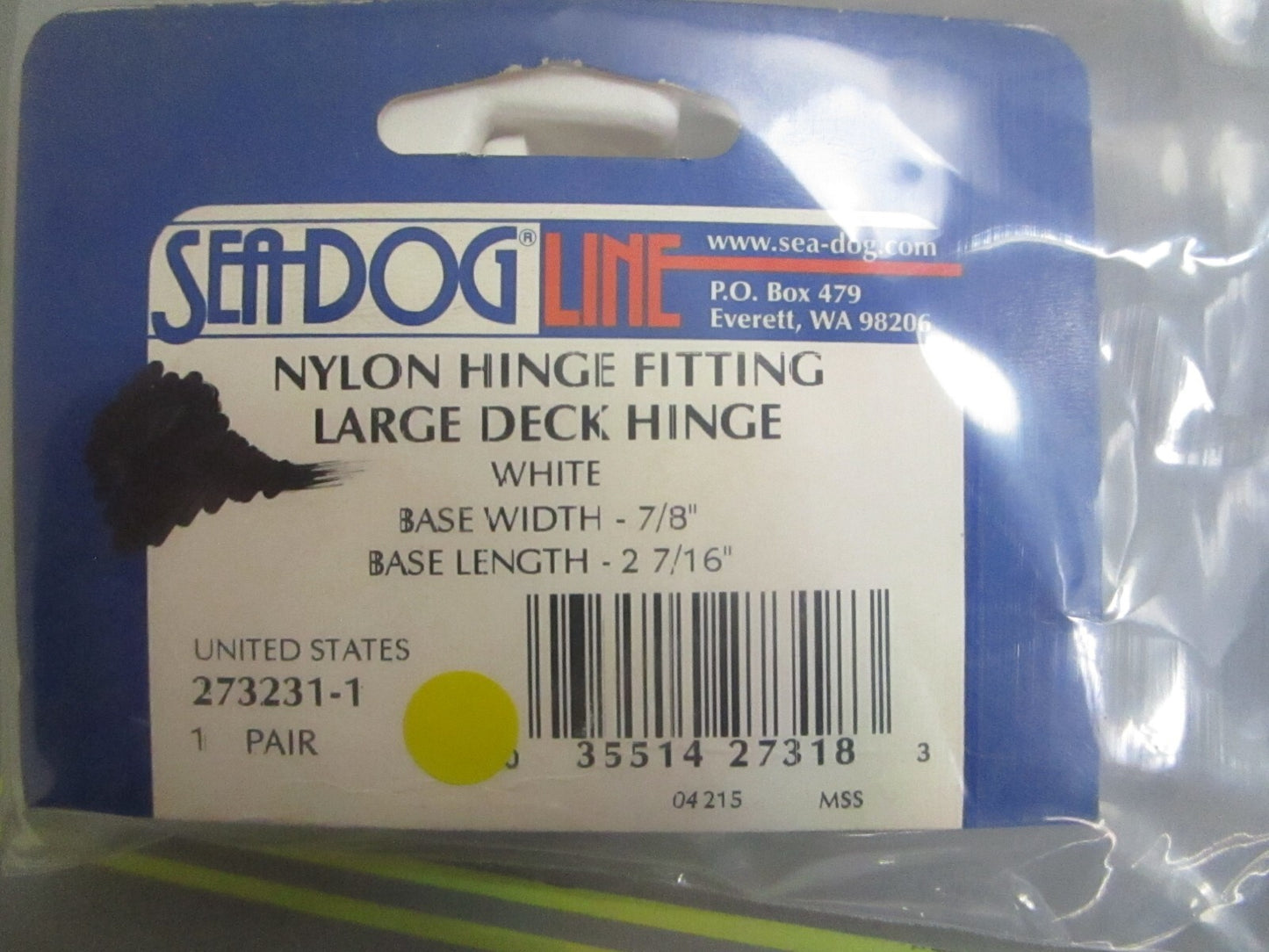*NEW* 0810 Sea-Dog White Nylon Angled Large Deck Hinge 273231-1