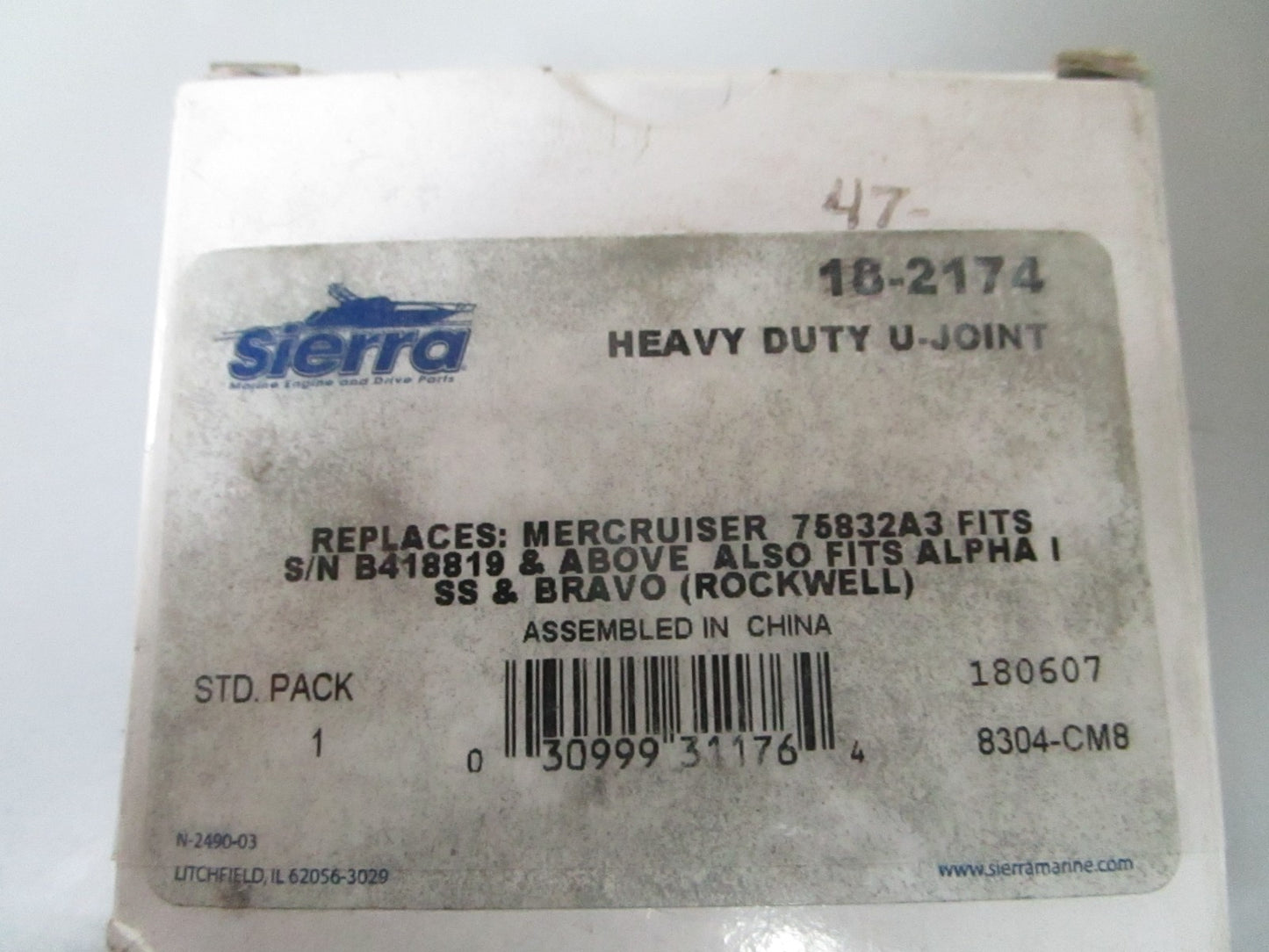 *NEW* 0720 Sierra Heavy Duty U-Joint Ay 18-2174 Replaces: Mercruiser 75832A3