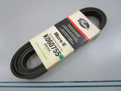 Gates K060755 Micro-V Serpentine Belt 6-Rib 75.49in NEW 0810