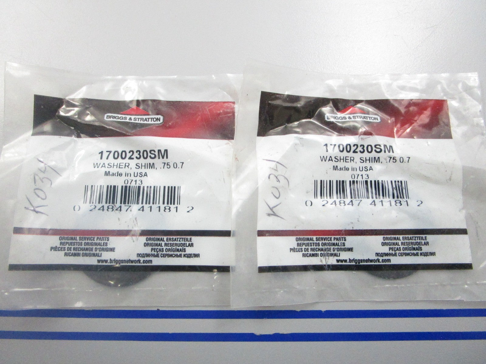 *NEW OEM* (LOT OF 2) 0810 Briggs & Stratton Shim Washer 1700230SM