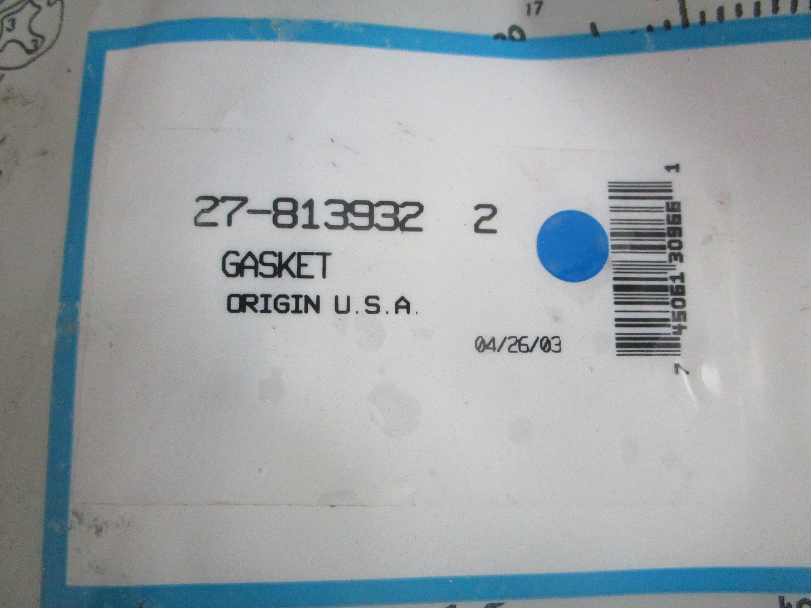 NEW OEM 27-813932 2 Mercury Quicksilver Gasket 0820