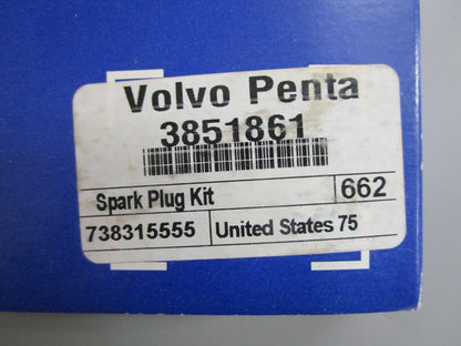 *NEW OEM* (LOT OF 4) 0810 Volvo Penta Spark Plug Kit 3851861