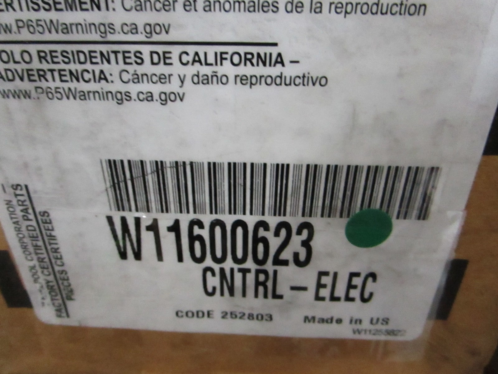 Whirlpool NEW OEM Electronic Control Board W11600623 Appliance NOS Part 0820
