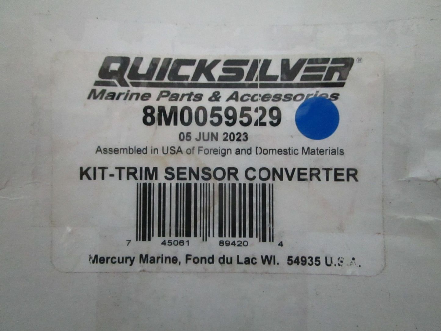 *NEW OEM* 0820 Mercury Quicksilver Trim Sensor Converter Kit 8M0059529