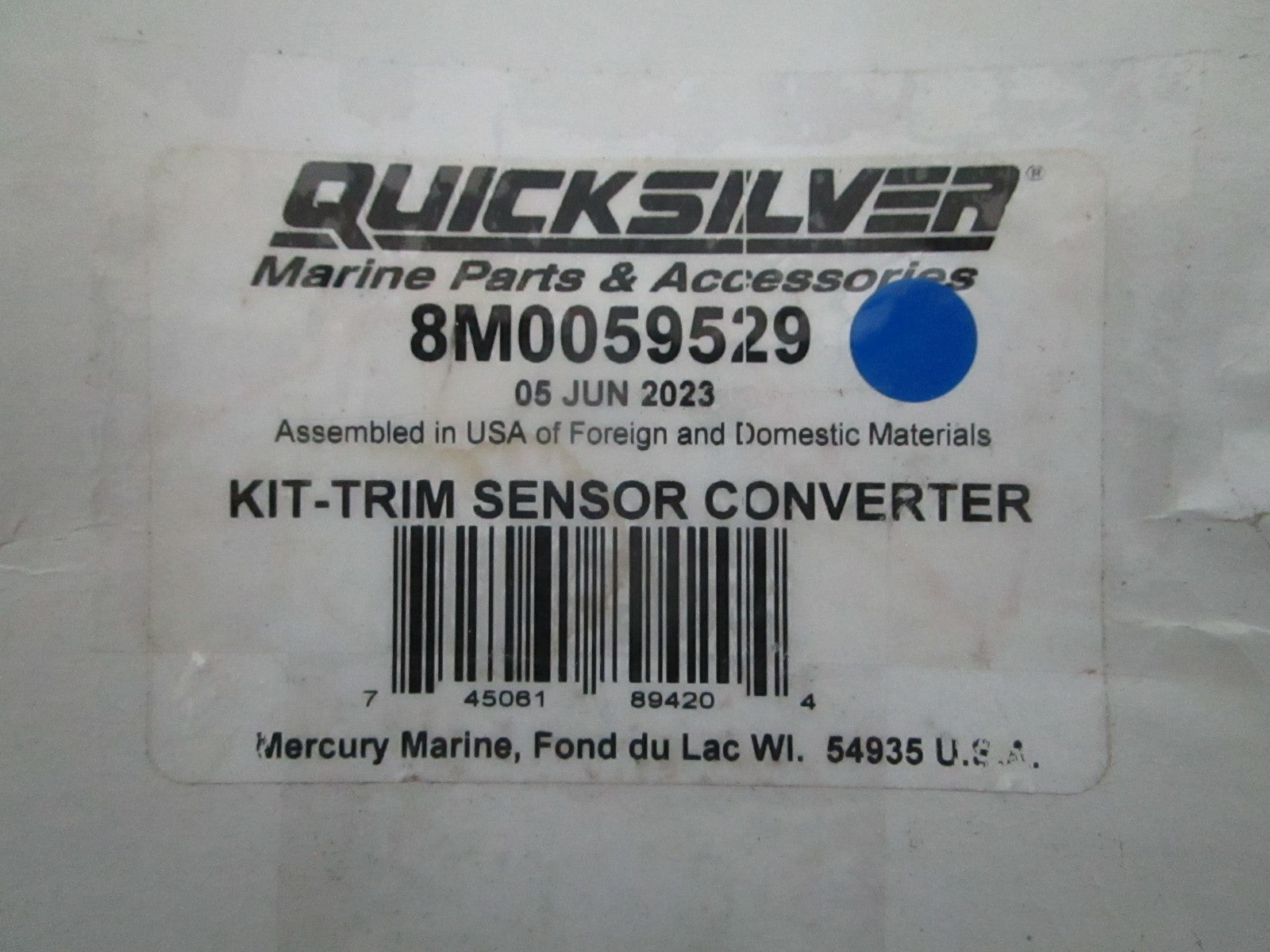 *NEW OEM* 0820 Mercury Quicksilver Trim Sensor Converter Kit 8M0059529