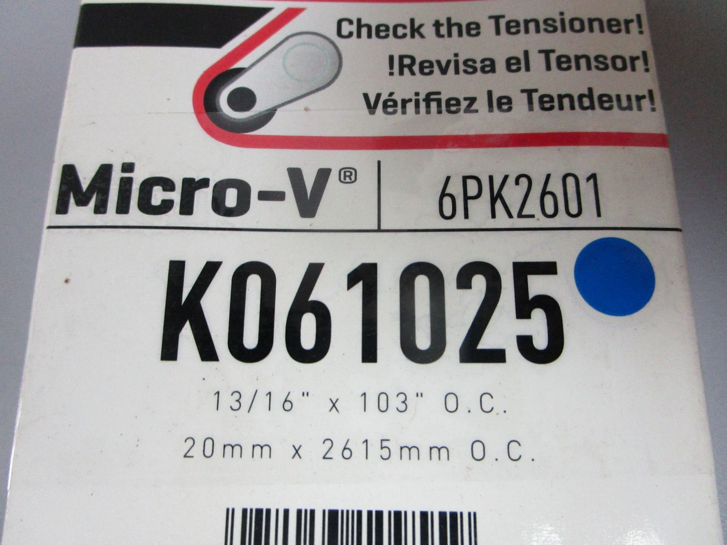 NEW K061025 Gates Micro-V 13/16" x 103" Serpentine Belt 0720