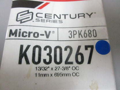 NEW K030267 Gates Micro-V 13/32" x 27 ⅜" Serpentine Belt 0720
