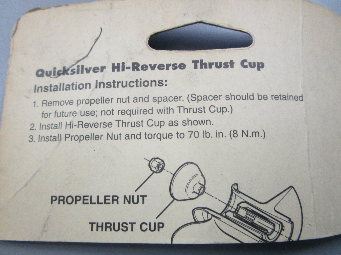 NEW OEM 822559A1 Mercury Quicksilver Hi-Reverse Thrust Cup 0810