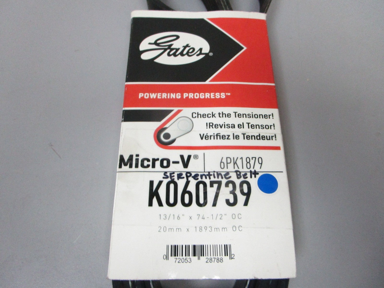 NEW K060739 Gates Micro-V 13/16" x 74 ½" Serpentine Belt 0720