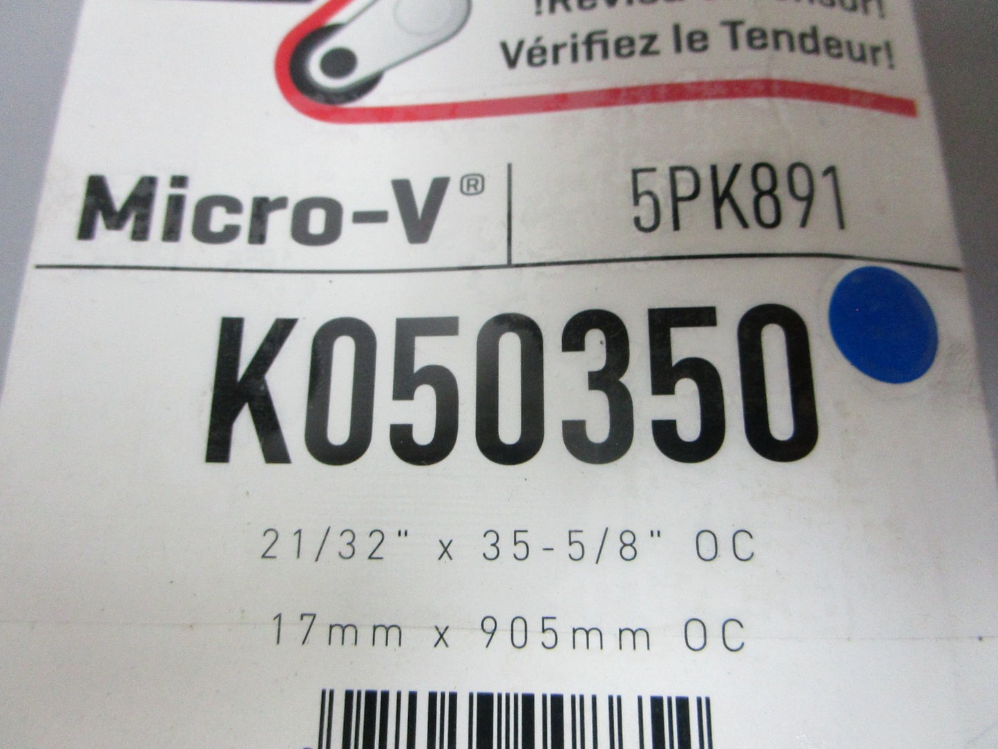 NEW K050350 Gates Micro-V 21/32" x 35 ⅝" Serpentine Belt 0720