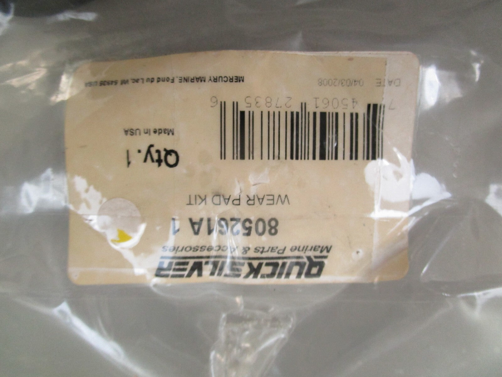 *NEW OEM* 0810 Mercury Quicksilver Wear Pad Kit 805261A1