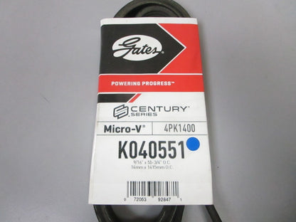 NEW K040551 Gates Micro-V 9/16" x 55 ¾" Serpentine Belt 0720