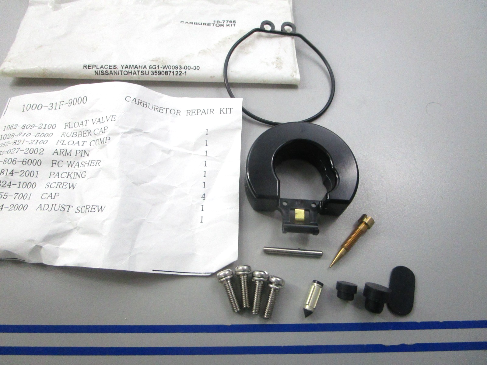 NEW 18-7765 Replaces: 359087122-1 6G1-W0093-00-00 18-7765 Carburetor Kit 0810