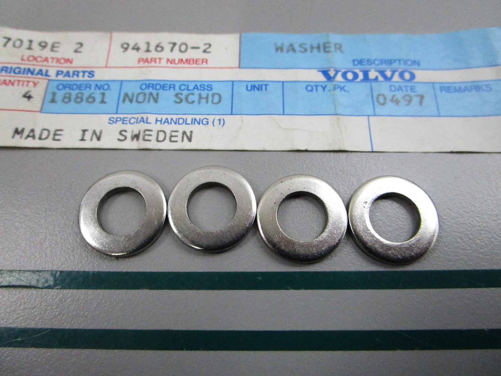NEW OEM (LOT OF4) 941670 Volvo Penta Washer 0810
