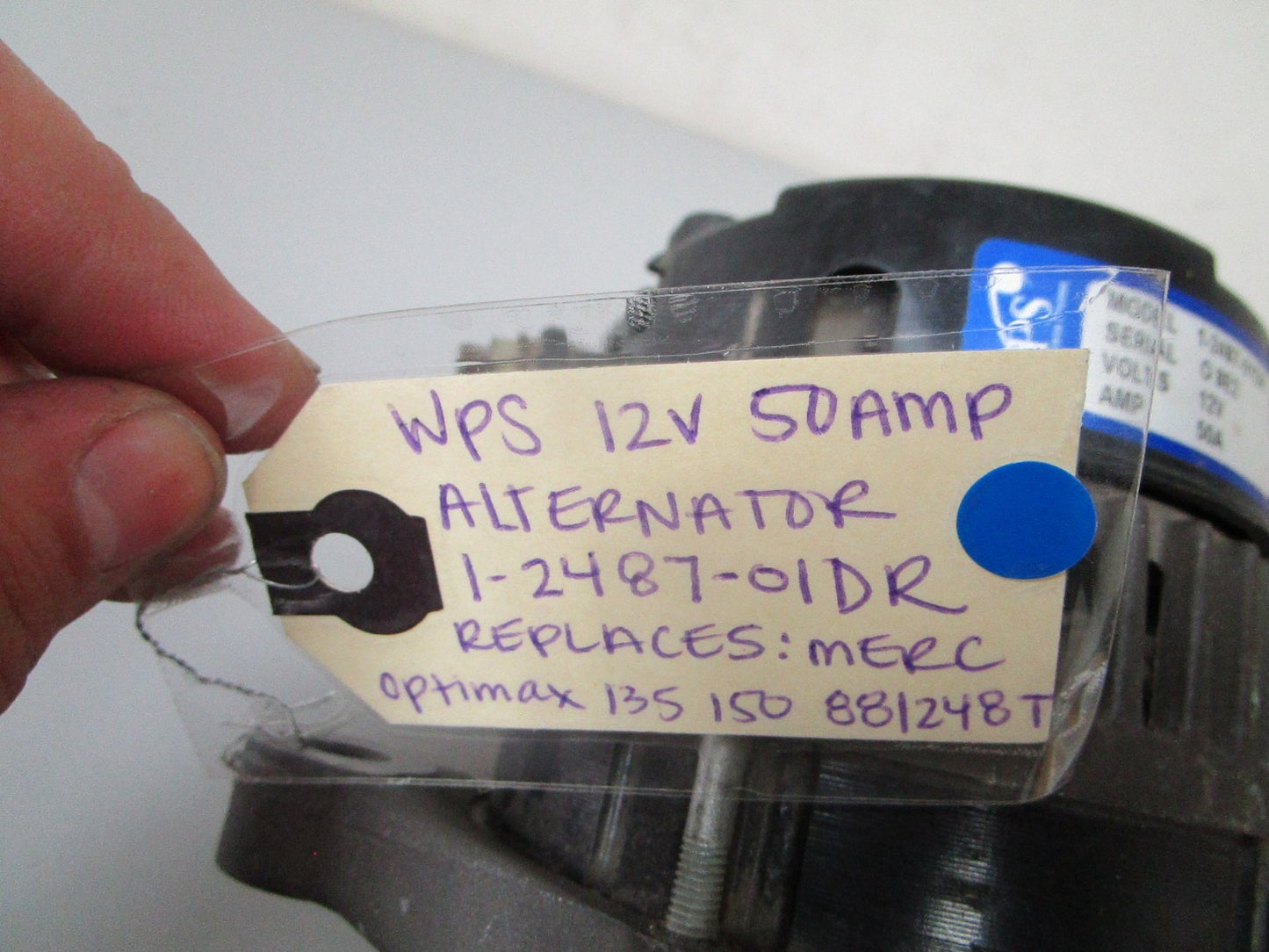 NEW 1-2487-01DR Replaces: Mercury Optimax 881248T  WPS 12V 50AMP Alternator 0720