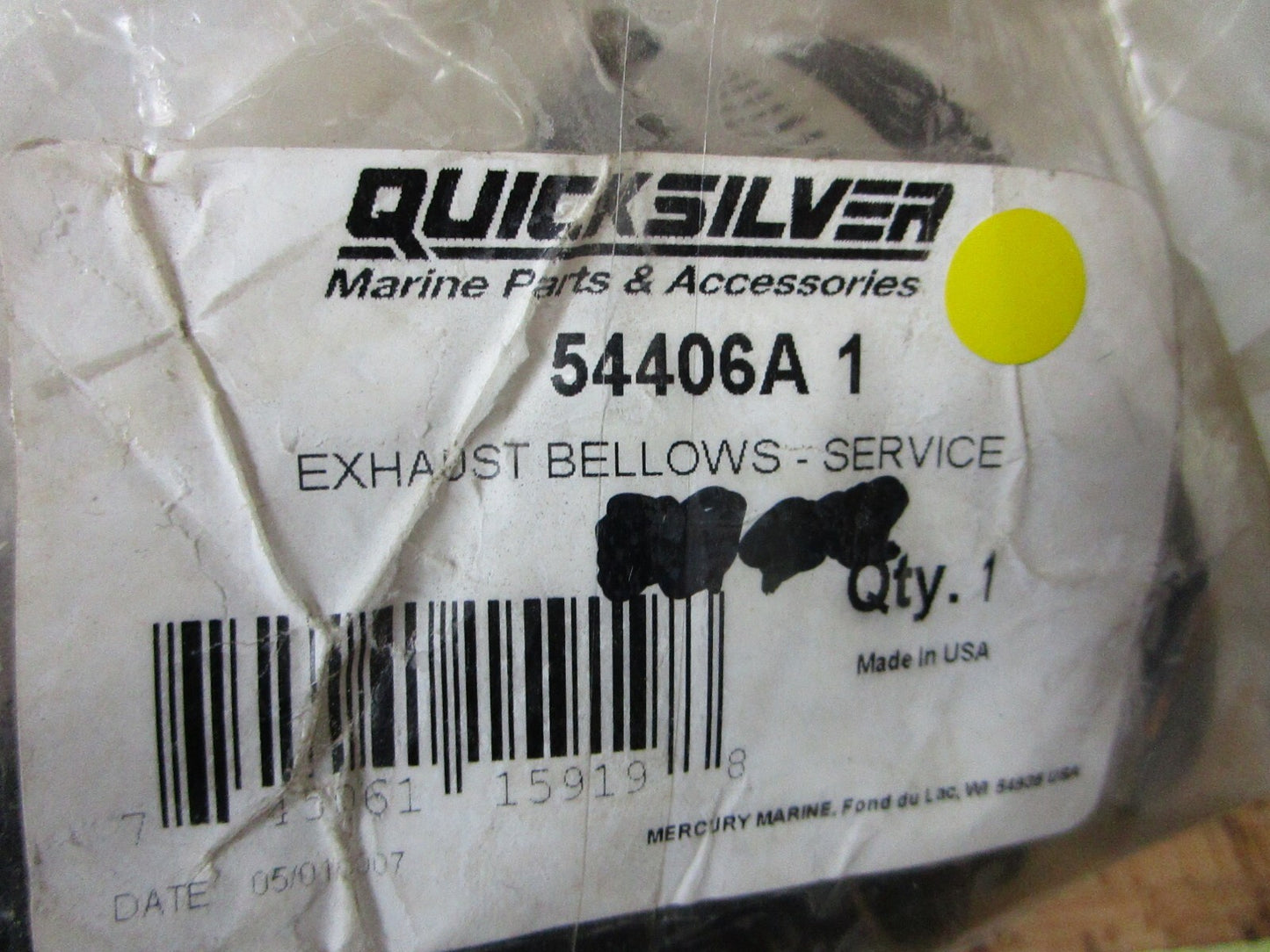 *NEW OEM* 0810 Mercury Quicksilver Service Exhaust Bellows 54406A1