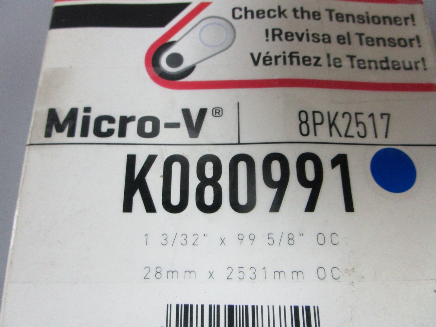 NEW K080991 Gates Micro-V 1-3/32" x 99 ⅝" Serpentine Belt 0720