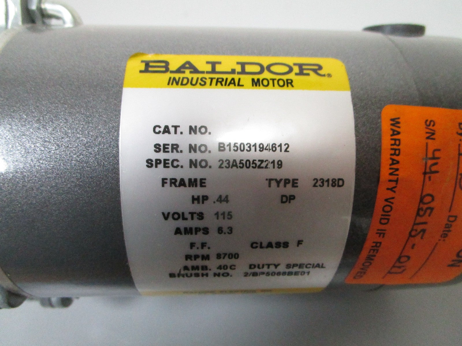 *NEW OEM* 0720 Baldor 115V 6.3AMP 8700RPM .44hp Industrial Motor 23A505Z219