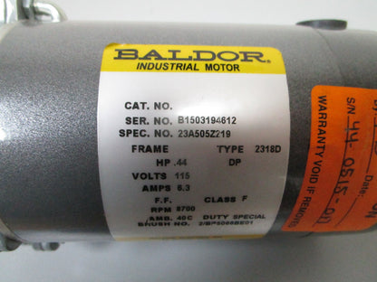 *NEW OEM* 0720 Baldor 115V 6.3AMP 8700RPM .44hp Industrial Motor 23A505Z219
