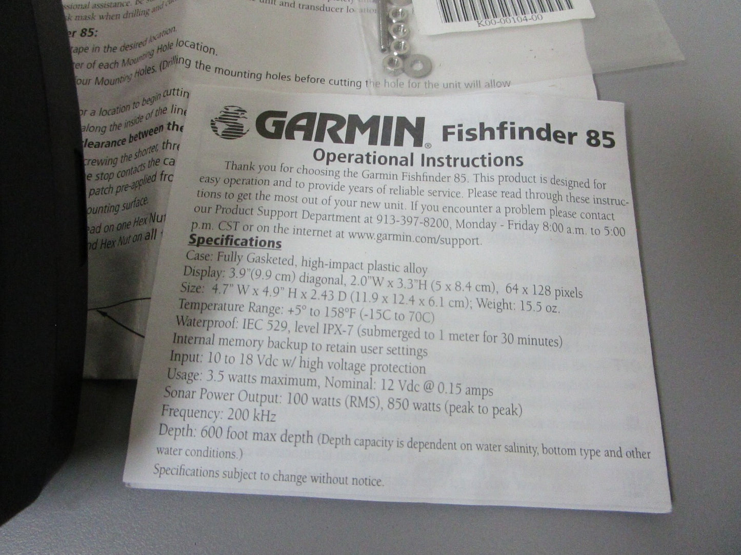 *NEW OEM* 0720 Garmin Fish Finder 85 FF85 010-00314-05 82488759