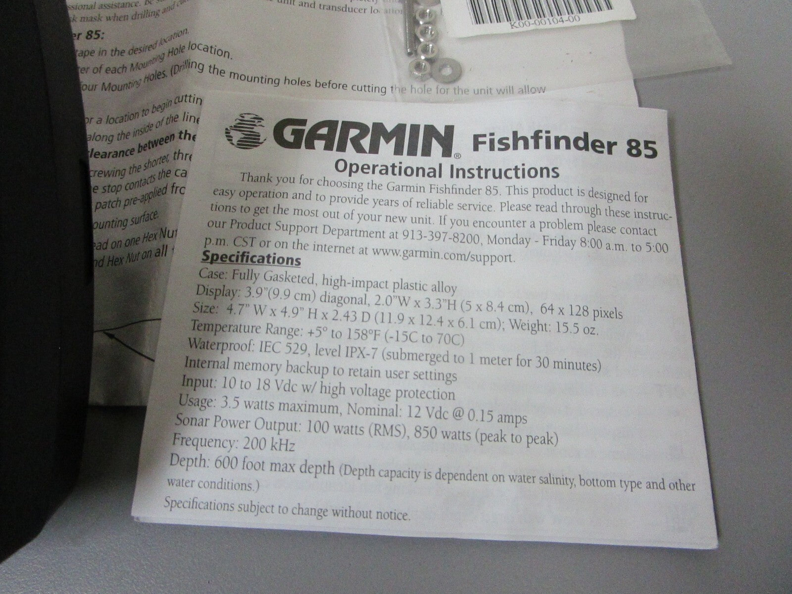 *NEW OEM* 0720 Garmin Fish Finder 85 FF85 010-00314-05 82488759
