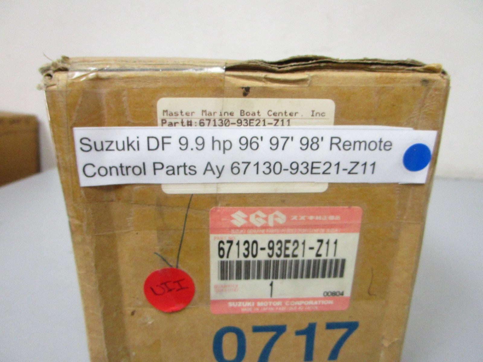 *NEW OEM* 0720 Suzuki DF 9.9 hp 96' 97' 98' Remote Control Parts 67130-93E21-Z11