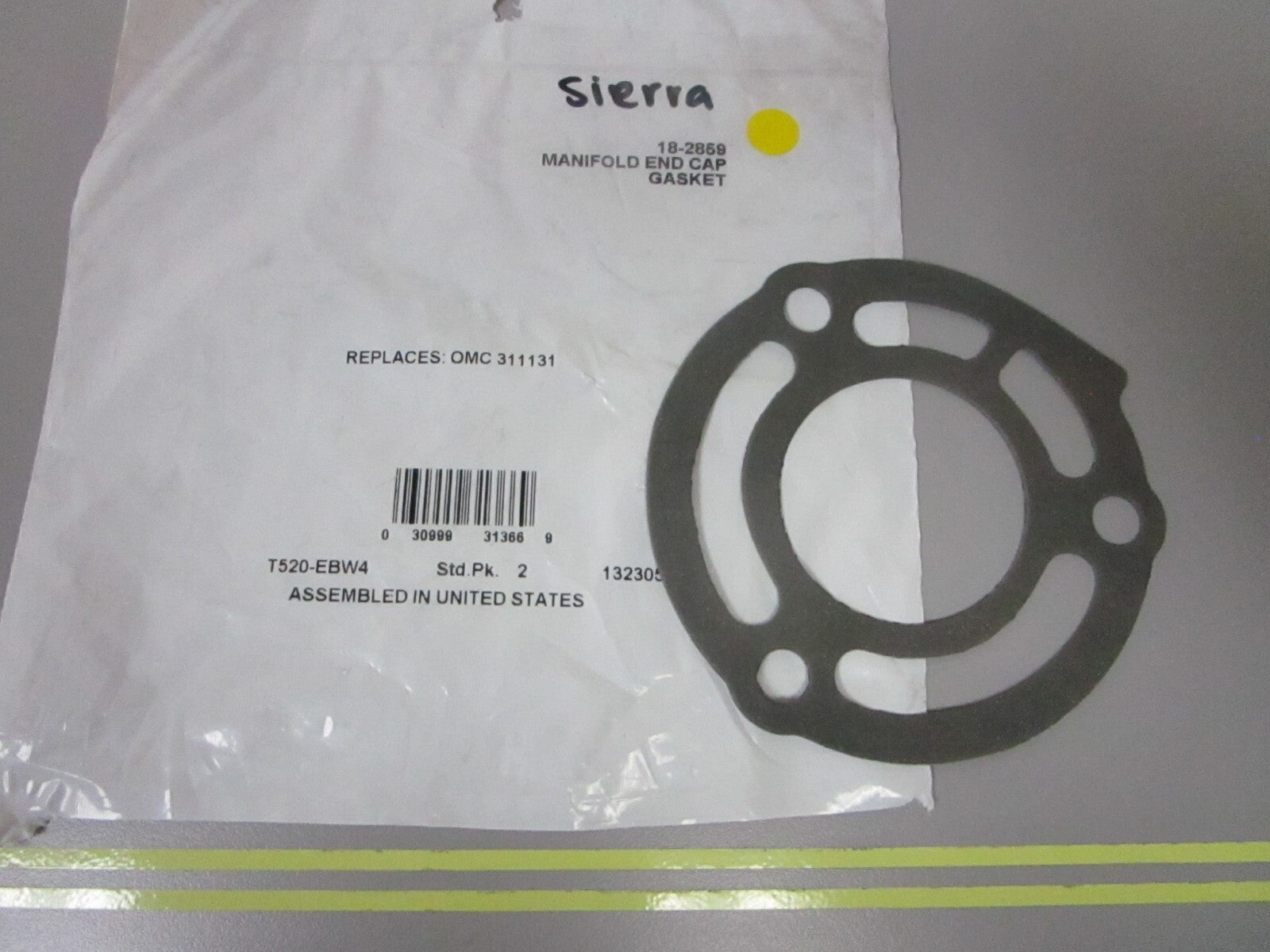 *NEW* 0810 Sierra 18-2858 Manifold End Cap Gasket Replaces: OMC 31131 031131