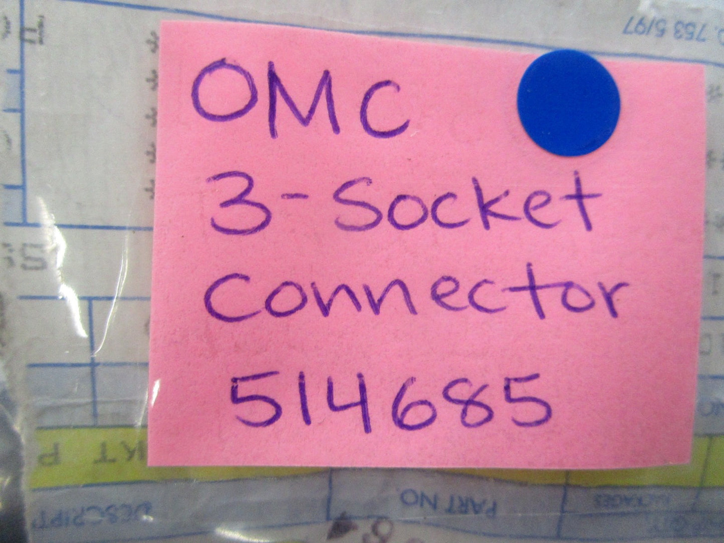 *NEW OEM* 0810 OMC Johnson Evinrude 3-Socket Connector 514685 0514685