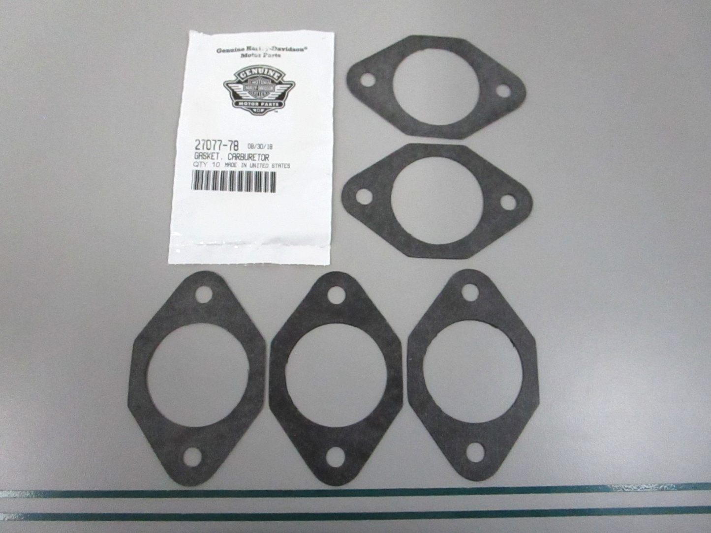NEW OEM (LOT OF 5) 27077-78 Harley Davidson Carburetor Gasket 0810