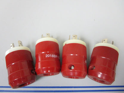 *NEW OEM* (LOT OF 4) 0720 Marinco Trolling Motor 12/24V Red Male Plug 2018BP-12