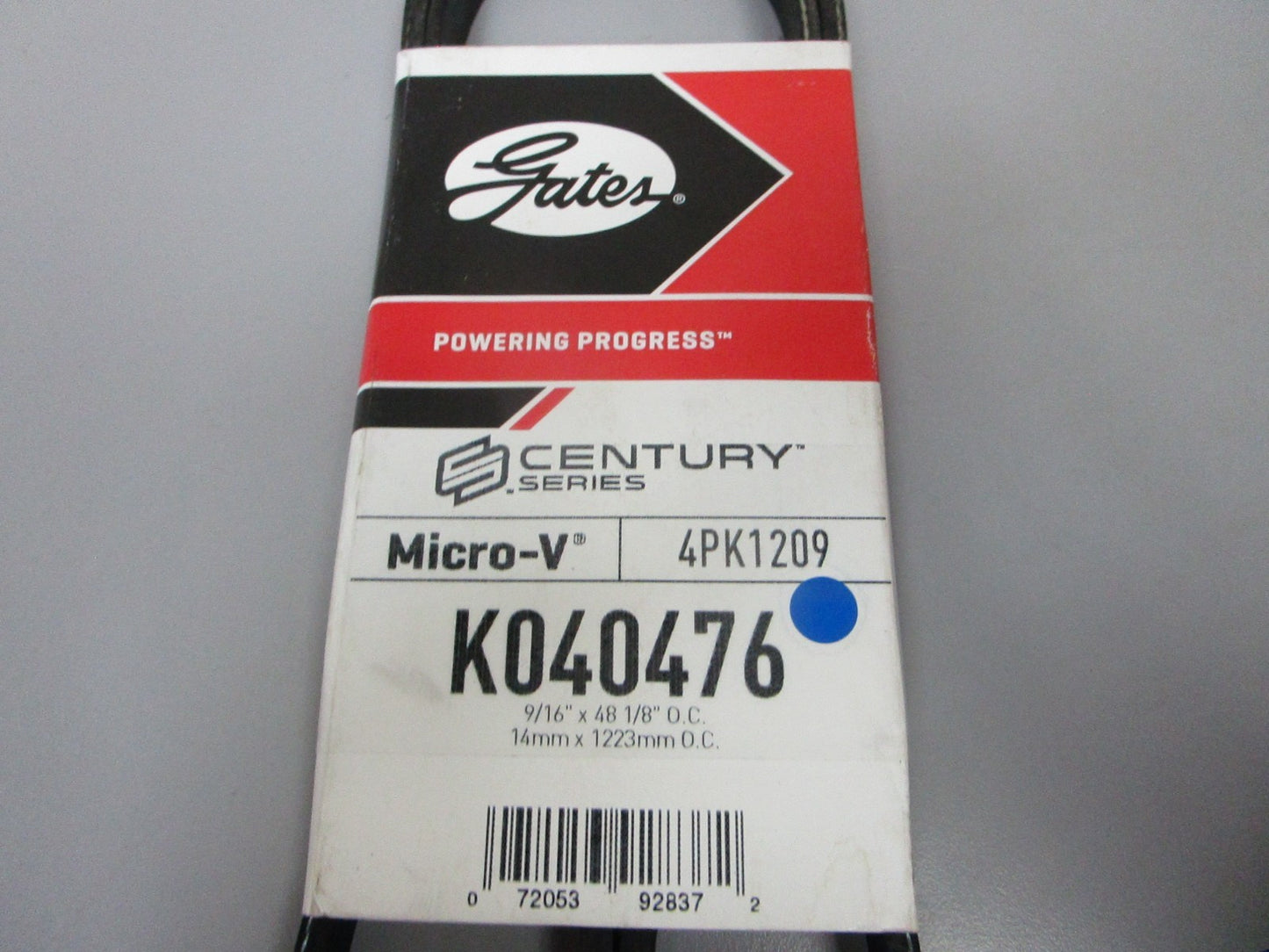 NEW K040476 Gates Micro-V 9/16" x 48 ⅛" Serpentine Belt 0720
