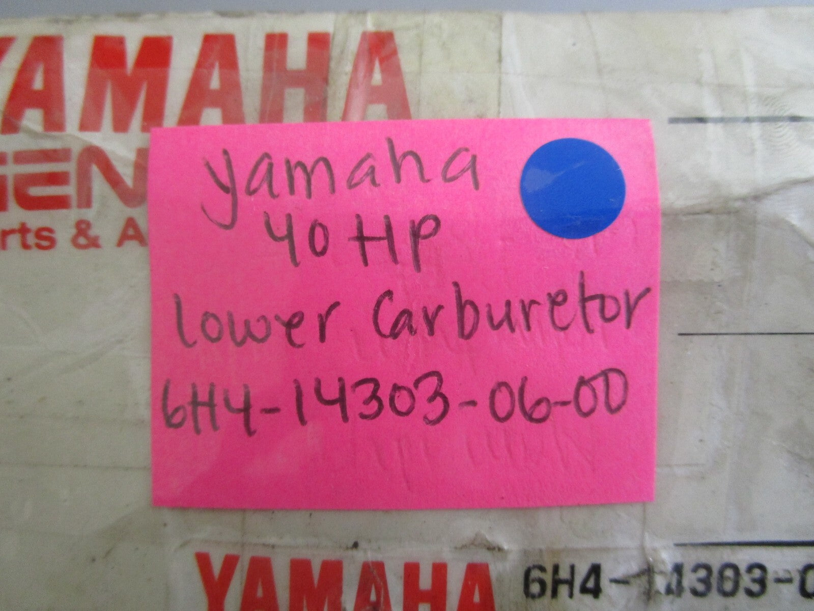 *NEW OEM* 0820 Yamaha 40HP Lower Carburetor 6H4-14303-06-00