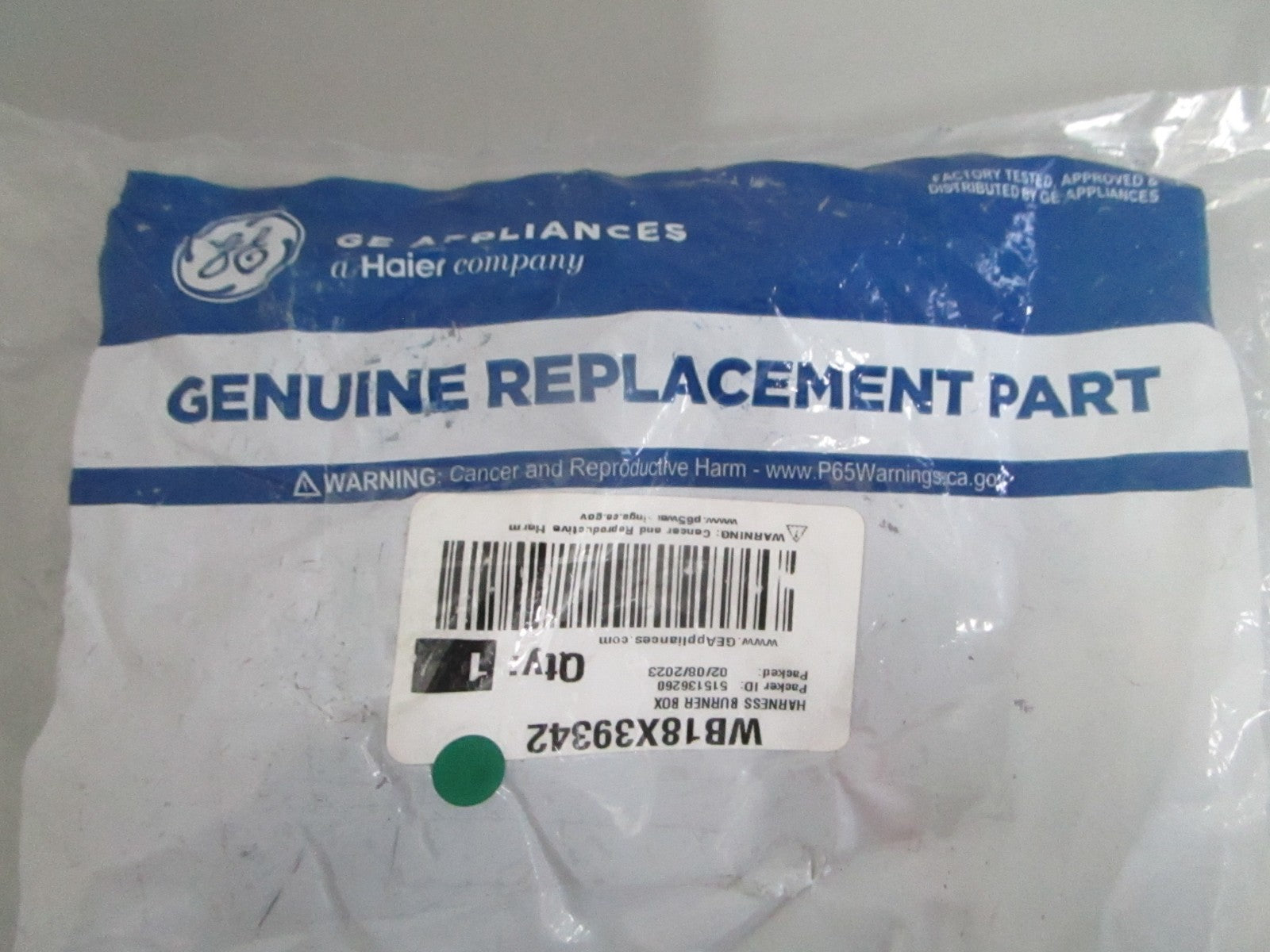 GE WB18X39342 Harness Burner Box Gas Range Wiring Genuine NEW OEM 0820