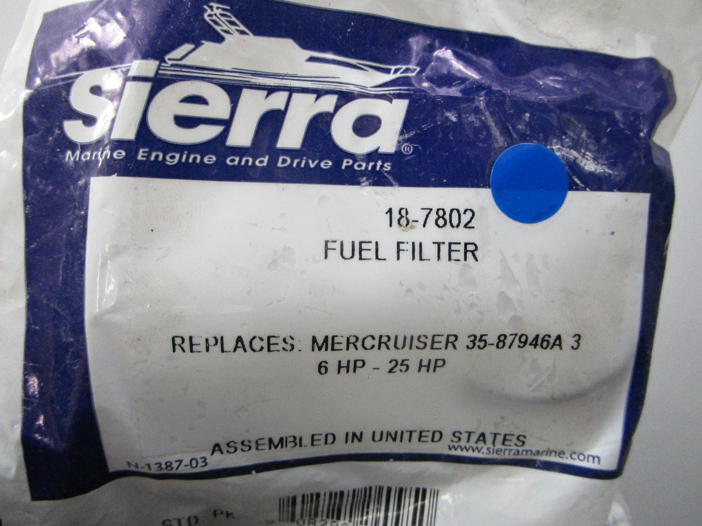 *NEW* 0810 Sierra Fuel Filter 18-7802 Replaces: Mercruiser 35-87946A 3