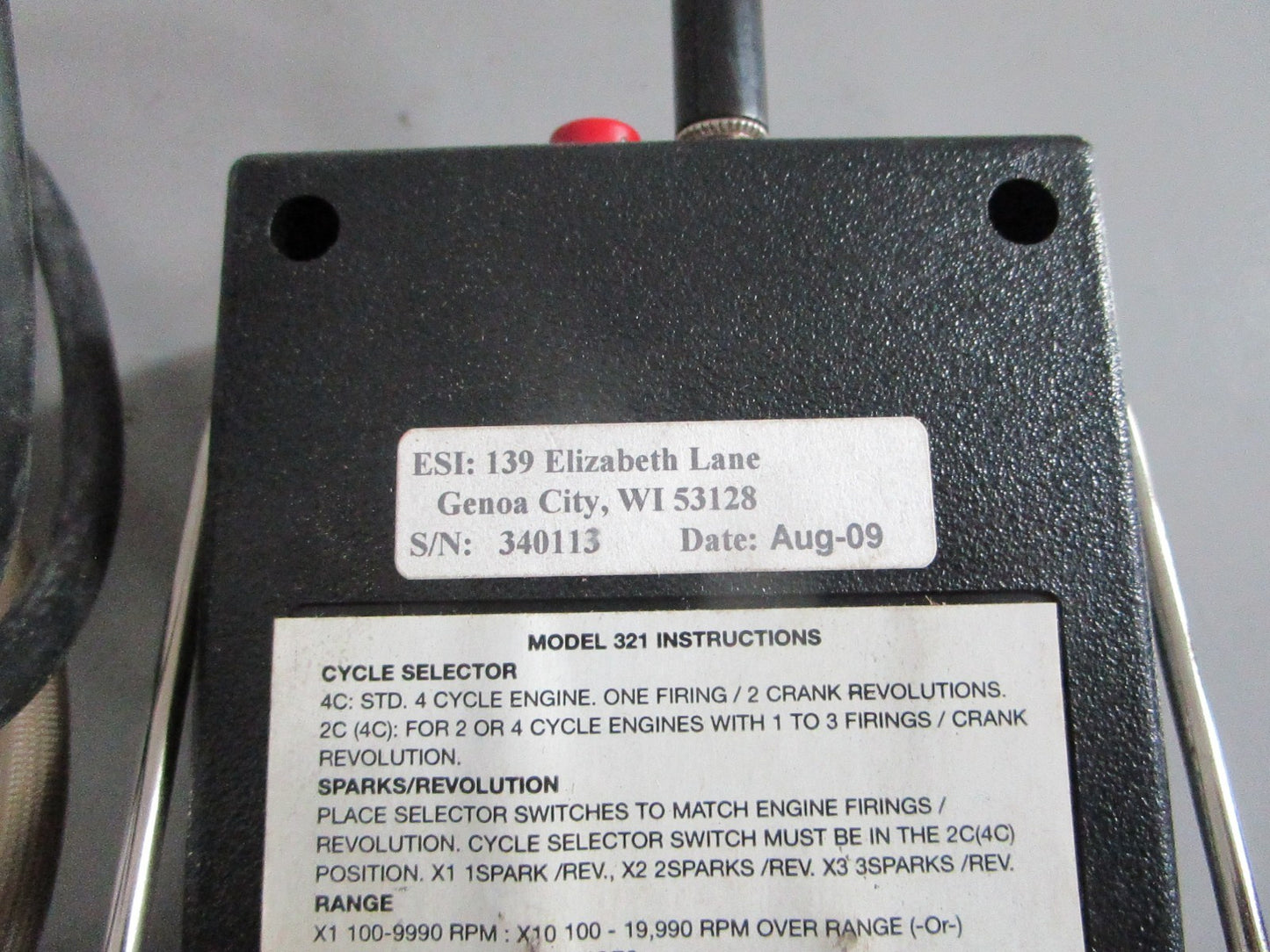 NEW OEM Model 321 Electronic Specialties Inc. Digital Tachometer 0820