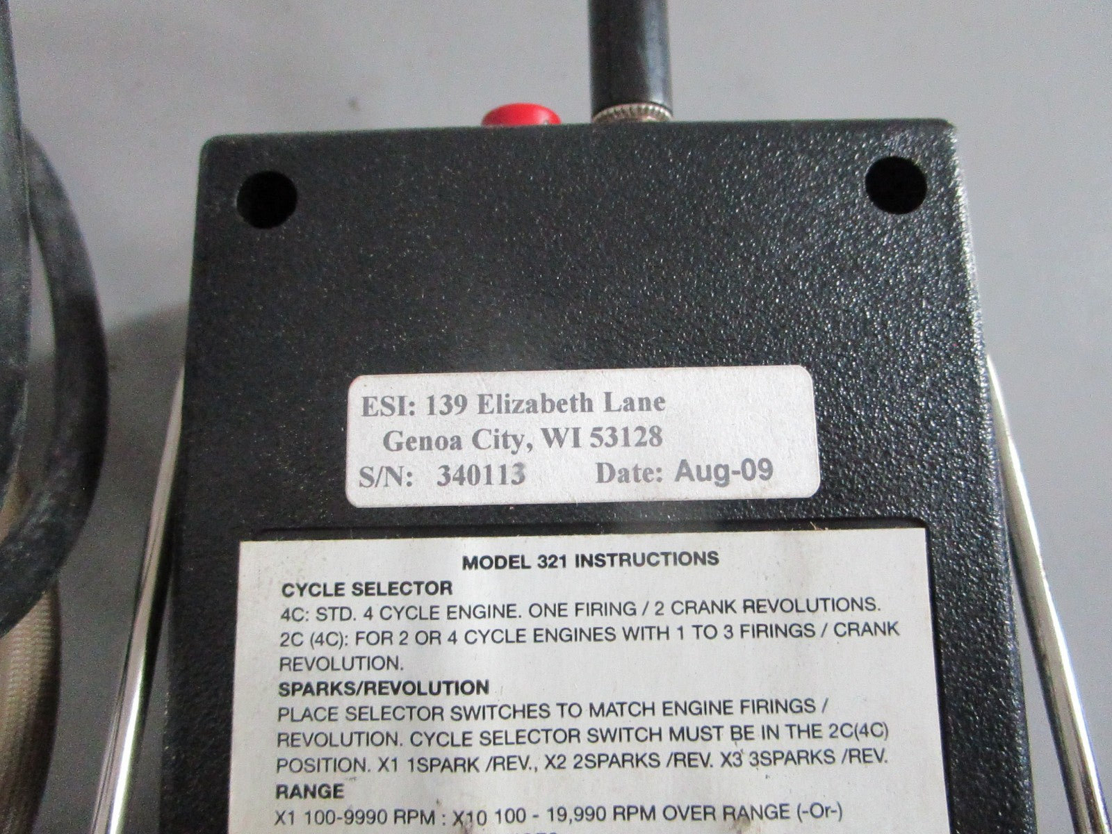 NEW OEM Model 321 Electronic Specialties Inc. Digital Tachometer 0820