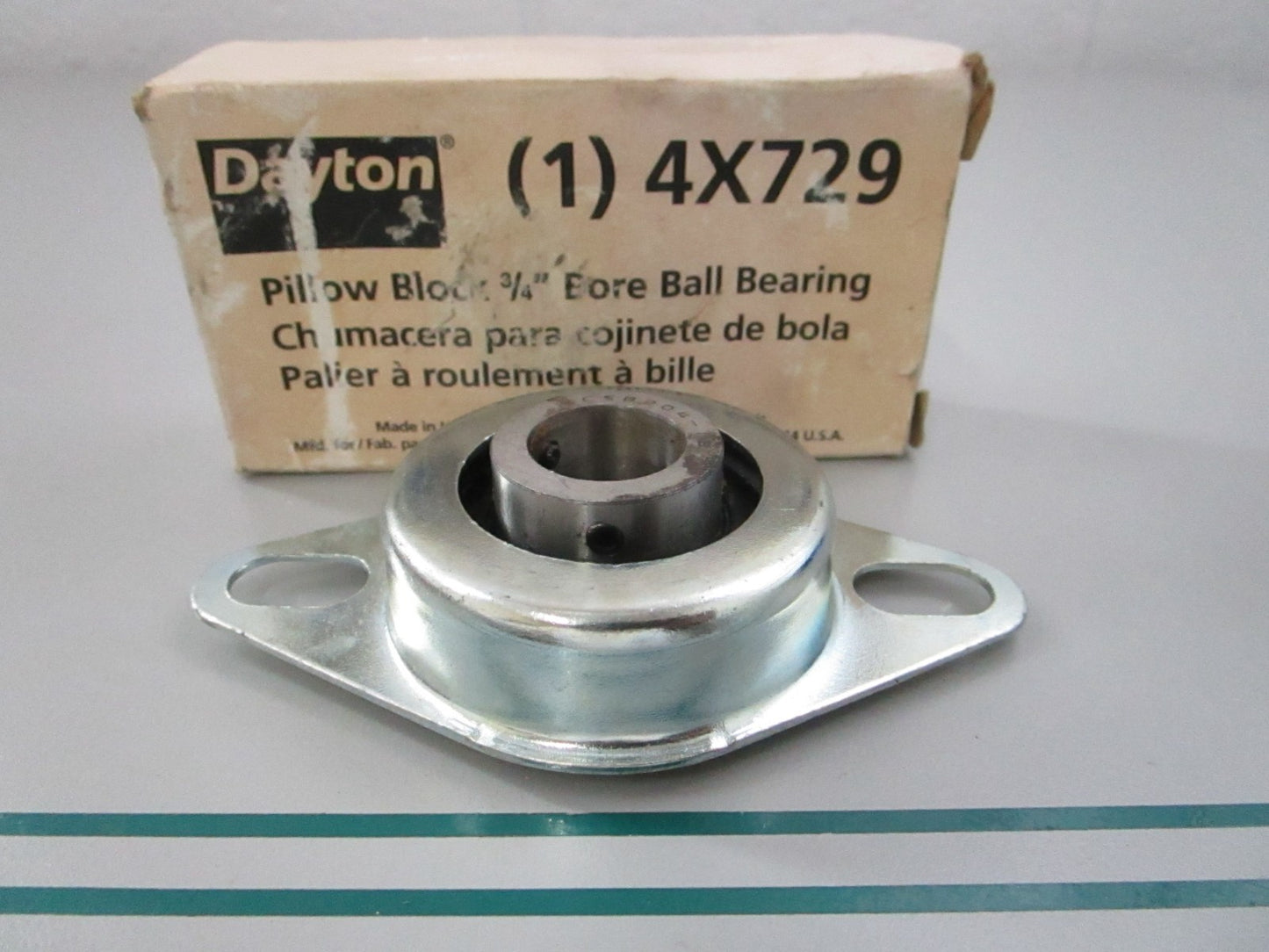 NEW 4X729 Dayton Pillow Block 3/4" Bore Ball Bearing 0810
