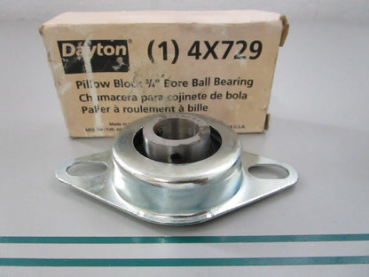 NEW 4X729 Dayton Pillow Block 3/4" Bore Ball Bearing 0810