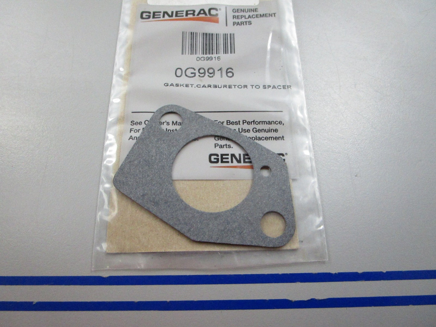 NEW OEM 0G9916 Generac Carburetor Spacer Gasket 0810